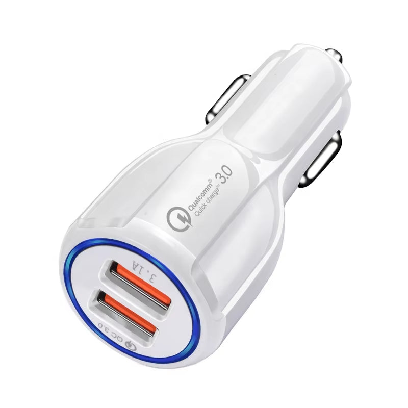 High Quality Quick Charge QC3.0 Dual Two USB a Ports Car Charger with Large Stocks