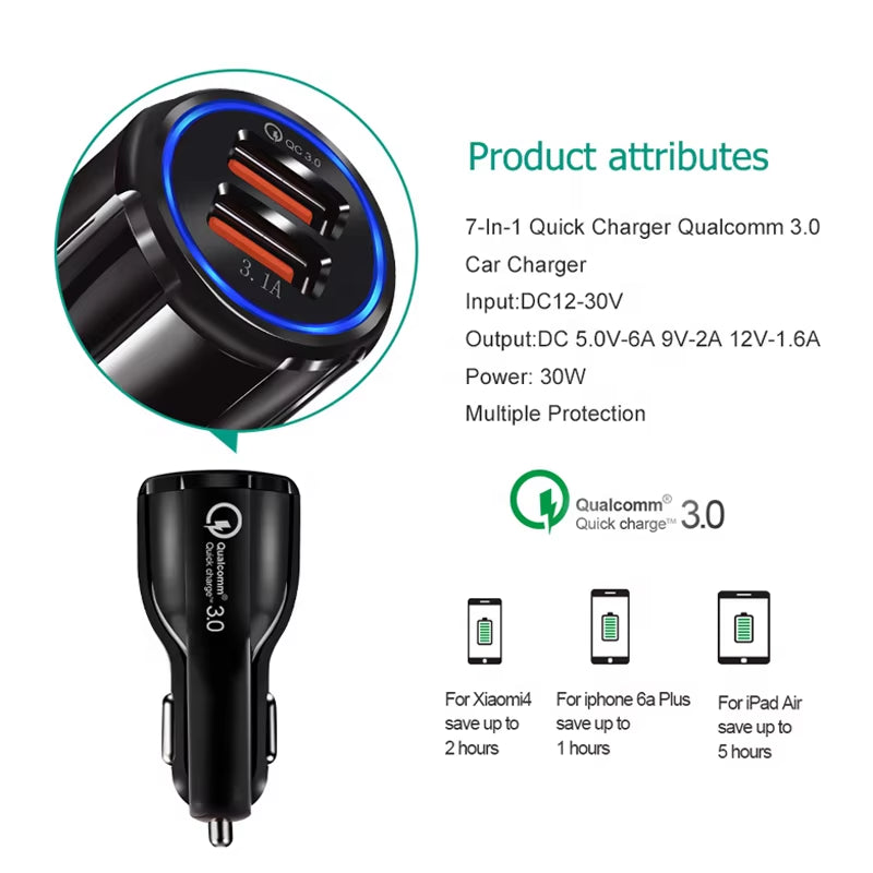 High Quality Quick Charge QC3.0 Dual Two USB a Ports Car Charger with Large Stocks