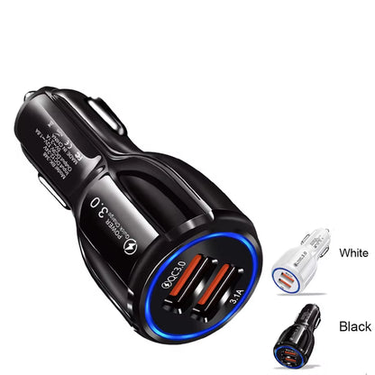 High Quality Quick Charge QC3.0 Dual Two USB a Ports Car Charger with Large Stocks