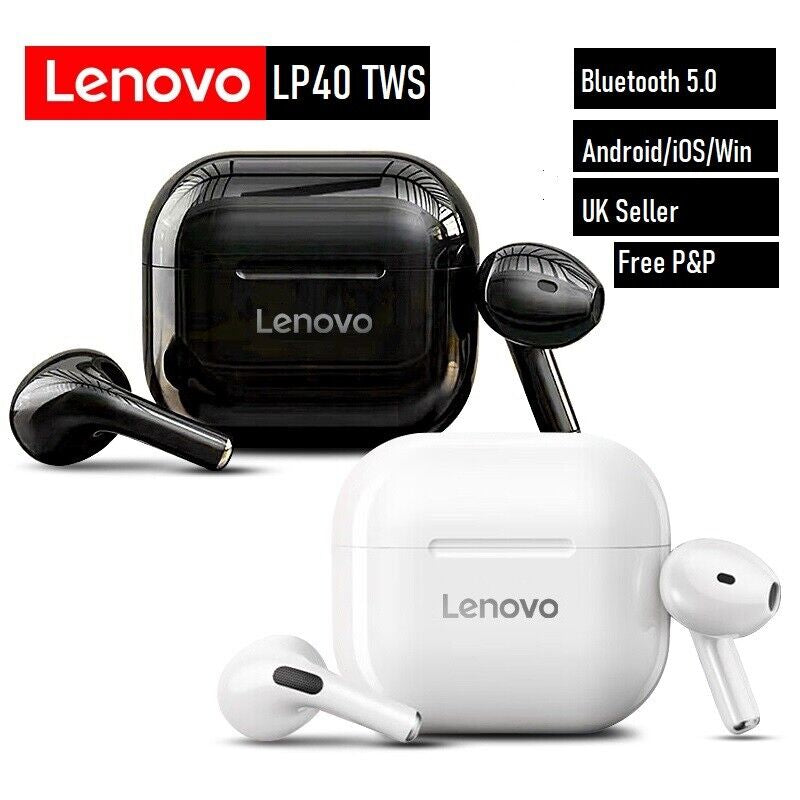 Lenovo LP40 TWS Earphones Bluetooth 5.0 Air Pods Wireless Headphones Earbuds