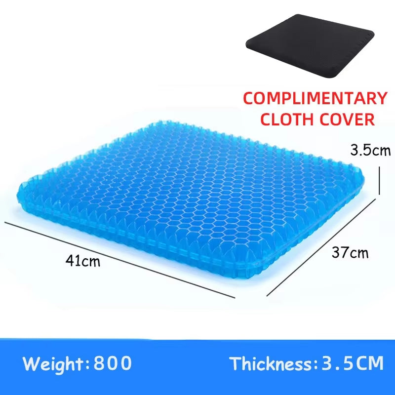 Gel Seat Cushion Summer Breathable Honeycomb Design for Pressure Relief Back Tailbone Pain - Home Office Wheelchair Chair Cars