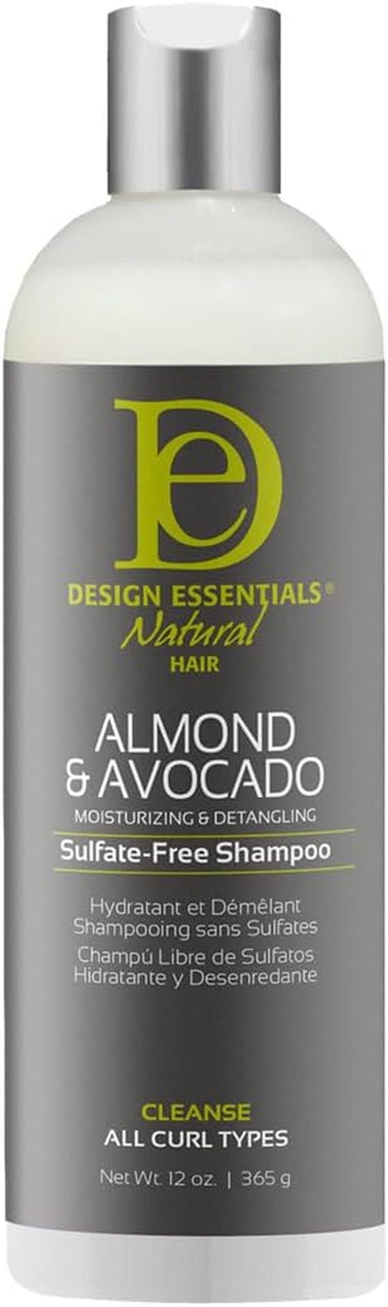 Natural Almond & Avocado Moisturizing & Detangling Sulfate-Free Shampoo, 12 Ounce