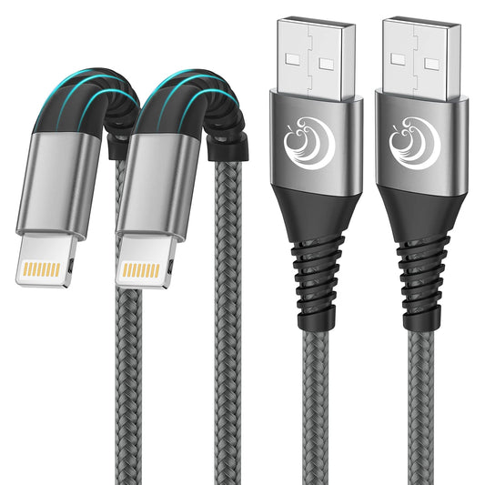 2Pack 2M Iphone Charger Cable, Mfi Certified Lightning Cable Fast Charging Iphone Cable Braided Iphone Charger Fast Charge USB Charging Lead for Iphone 14 13 12 11 Pro Max XS XR X 8 7 6 plus SE, Ipad